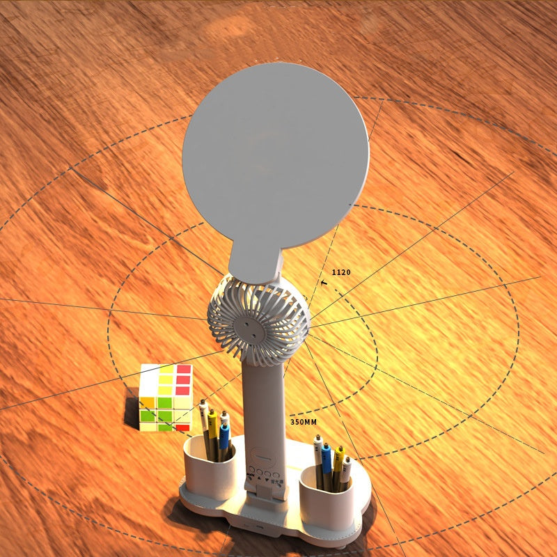 Lámpara de mesa con reloj LED, recargable por USB, regulable, con ventilador LED enchufable, plegable, con protección para los ojos, luz nocturna de lectura