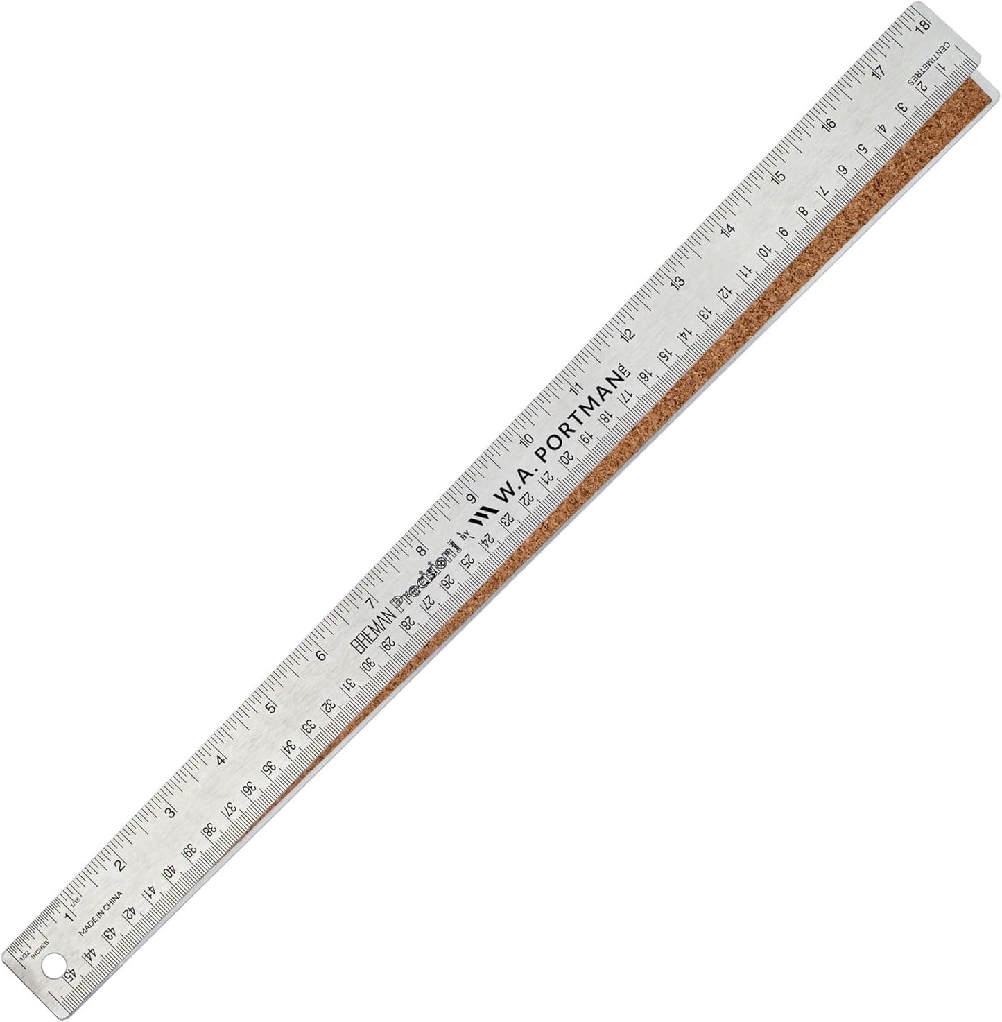 Metal Ruler 18 Inch Cork Back – Stainless Steel Straight Edge, Flexible Non-Slip 18 Inch Metal Ruler with Cork Backing – Imperial & Metric for Crafting, School, Workshop & Home Use