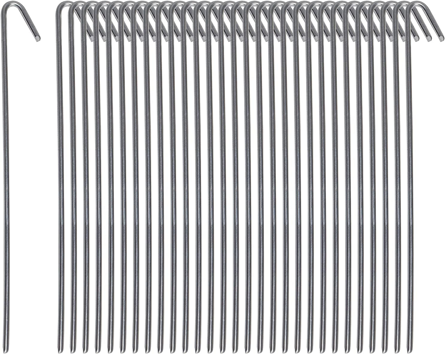30 Pack Tent Stakes Metal Garden Edging Fence Hooks Pegs Christmas Decoration Stakes Made USA 9 Inches Long