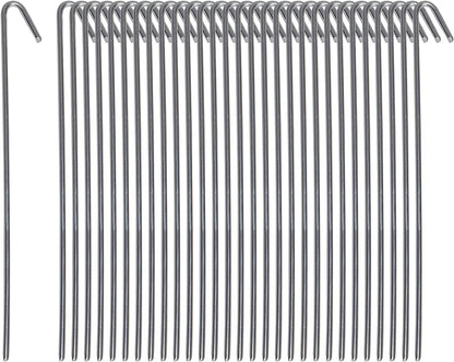 30 Pack Tent Stakes Metal Garden Edging Fence Hooks Pegs Christmas Decoration Stakes Made USA 9 Inches Long