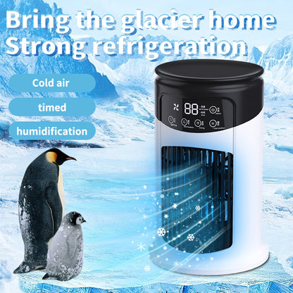 Portable Desktop Air Cooler - Mini Evaporative Fan with LED Light for Office & Home