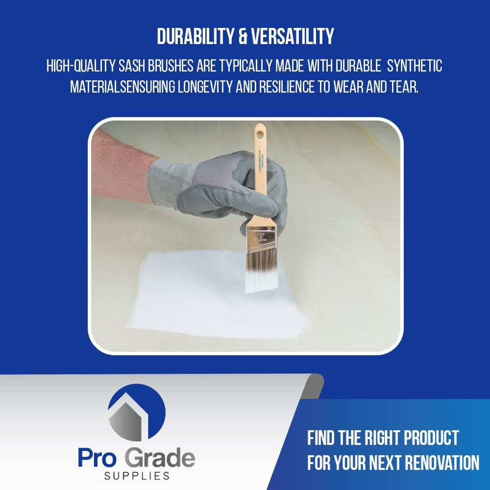 Paint Brush Set - 3-Pack - 2" Angle Brushes for All Latex and Oil Paints & Stains - Home Improvement - Interior & Exterior Use