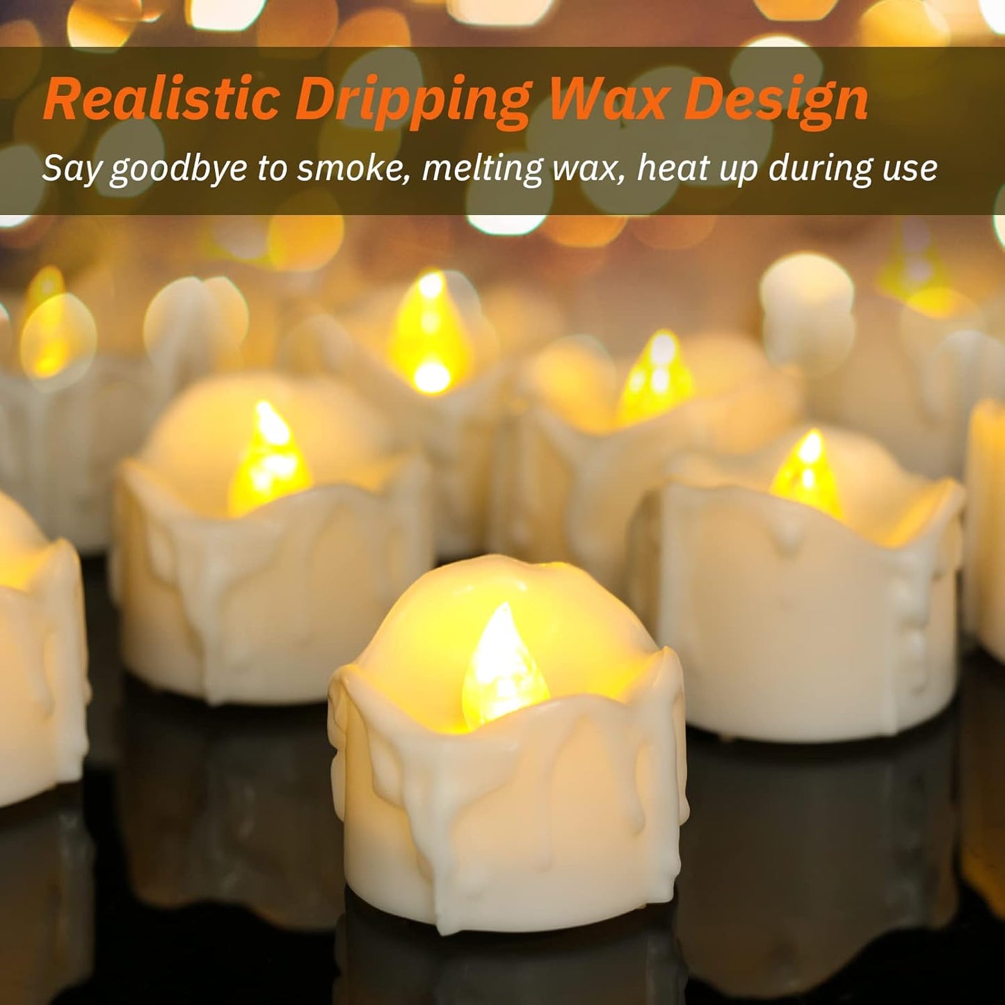 Tea Lights Candles with Timer, 12 Packs Flickering Flameless LED Tealights Battery Operated Electric Votive Candles for Christmas Decorations Fall Indoor Home Decor