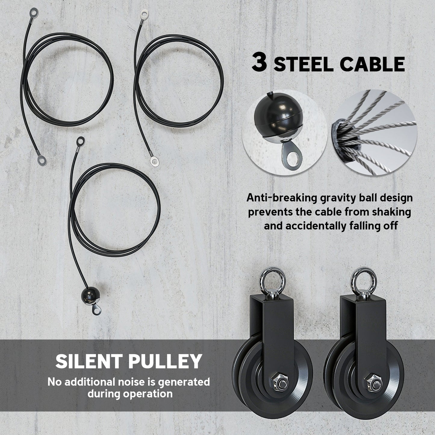 Weight Cable Pulley System for Home Gym - 220 lbs Capacity | LAT Pull Down