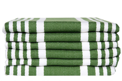 Kitchen Towels (20X30 Inches 6 Pack) Extra Large Premium Dish Towels for Kitchen Green & White Dish Cloths Highly Absorbent 100% Cotton Kitchen Hand Towels with Hanging Loop Tea Towels