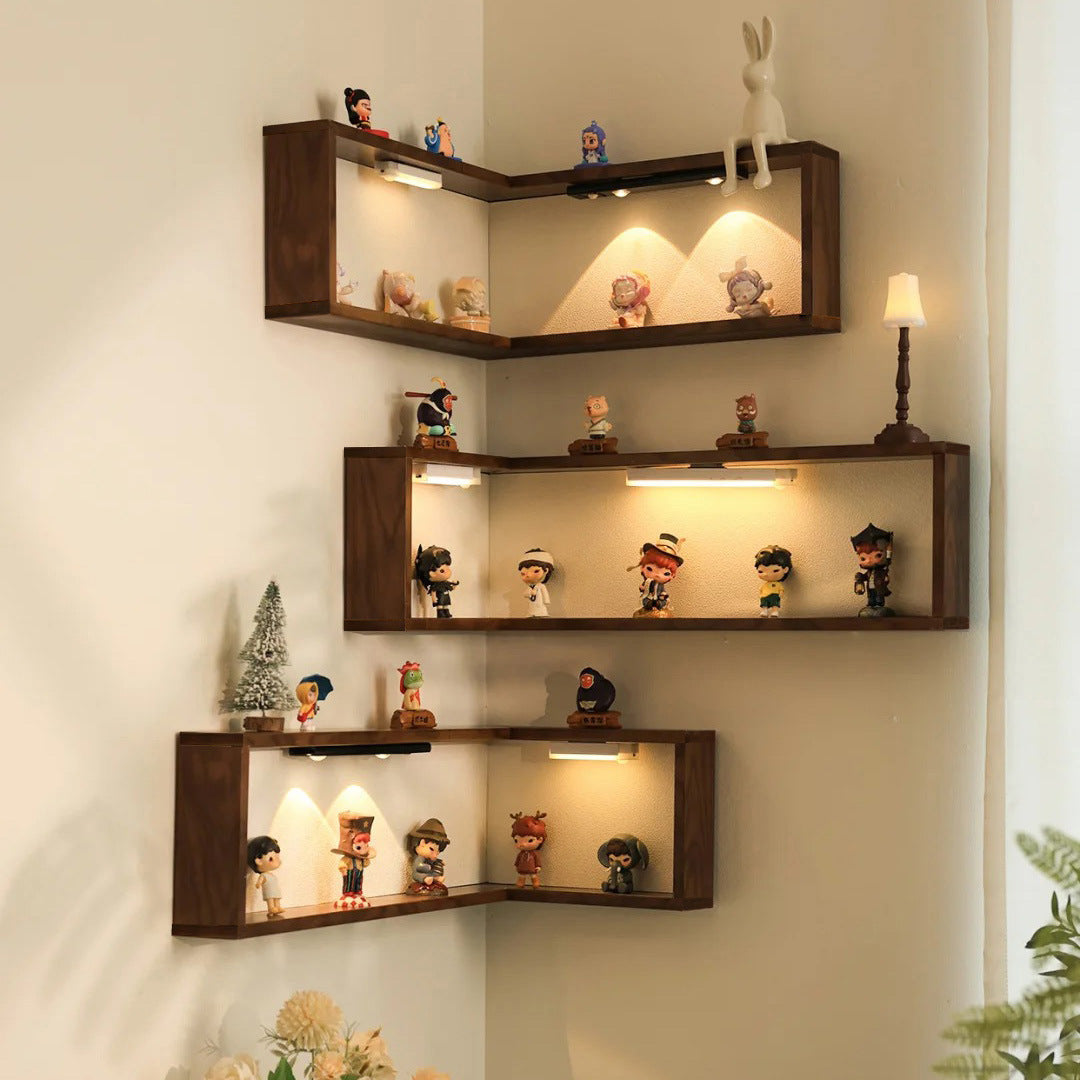 90 Degree Corner Wall Shelf - Space-Saving Floating Bookshelf for Home & Office