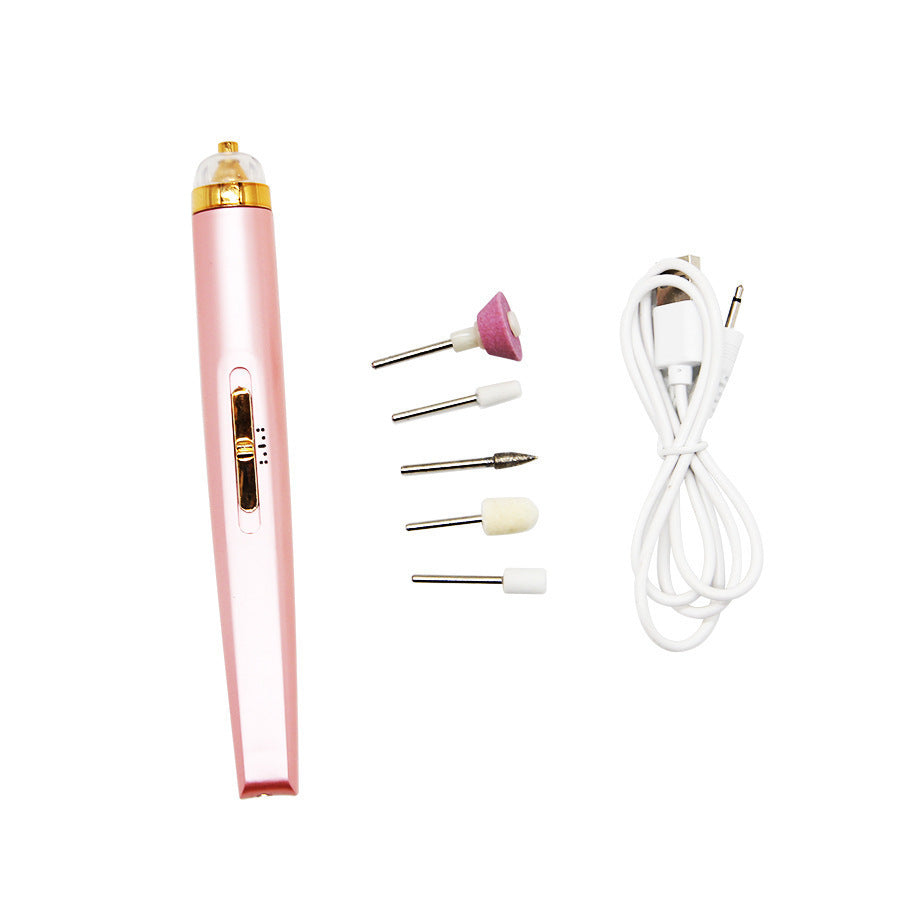5-in-1 Electric Nail Drill Set – USB Rechargeable Manicure & Pedicure Kit with LED Light