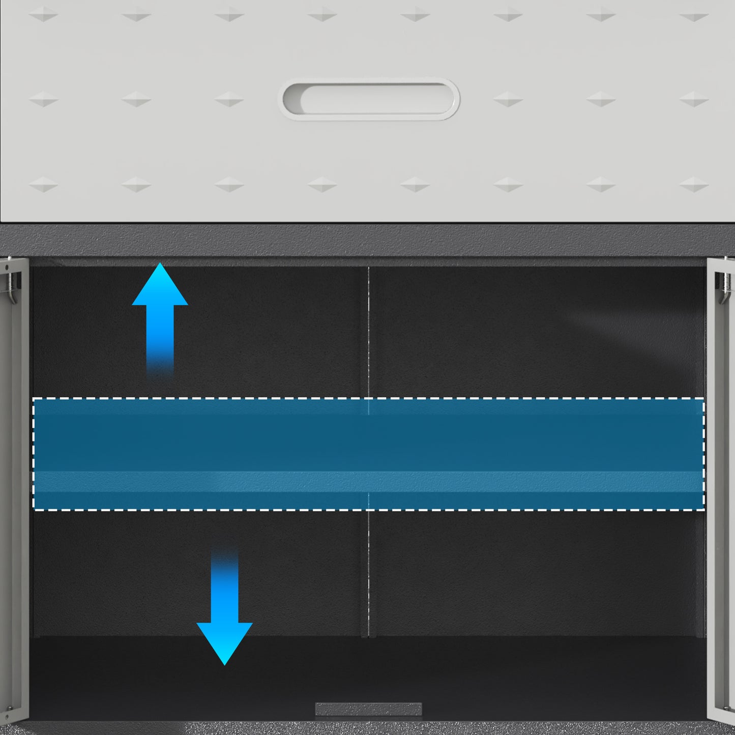 Mobile Tool Cabinet with Wheels - Heavy-Duty Rolling Storage with Drawer & Locking Doors