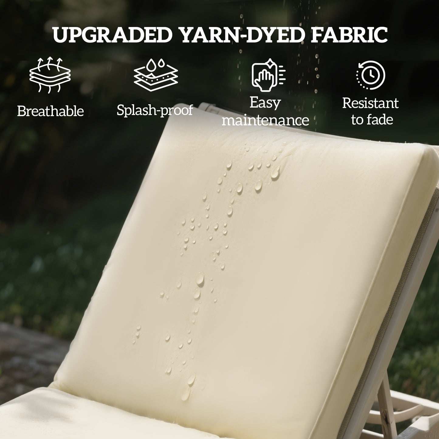 2-Piece Patio Chair Cushions with Backrests - Outdoor Lounge Chair Replacement Cushions