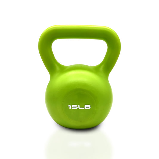 15 LB Kettlebell Set - Vinyl Coated Weight Set for Women's Home Gym Strength Training