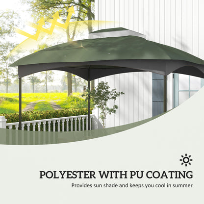 10' x 12' 2-Tier Gazebo Canopy Replacement Cover with Drainage Holes - Green