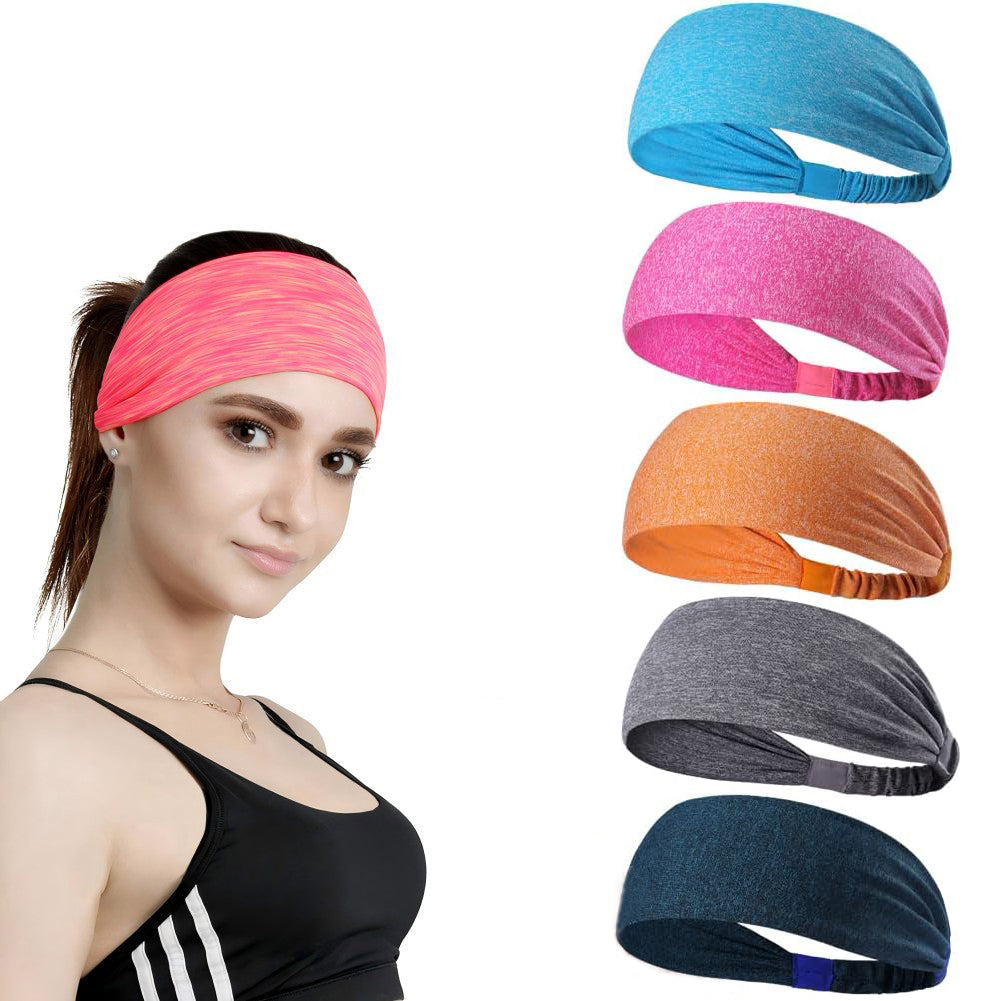 Conjunto de 5 diademas y bandas para el sudor para deportes, unisex, accesorios de fitness