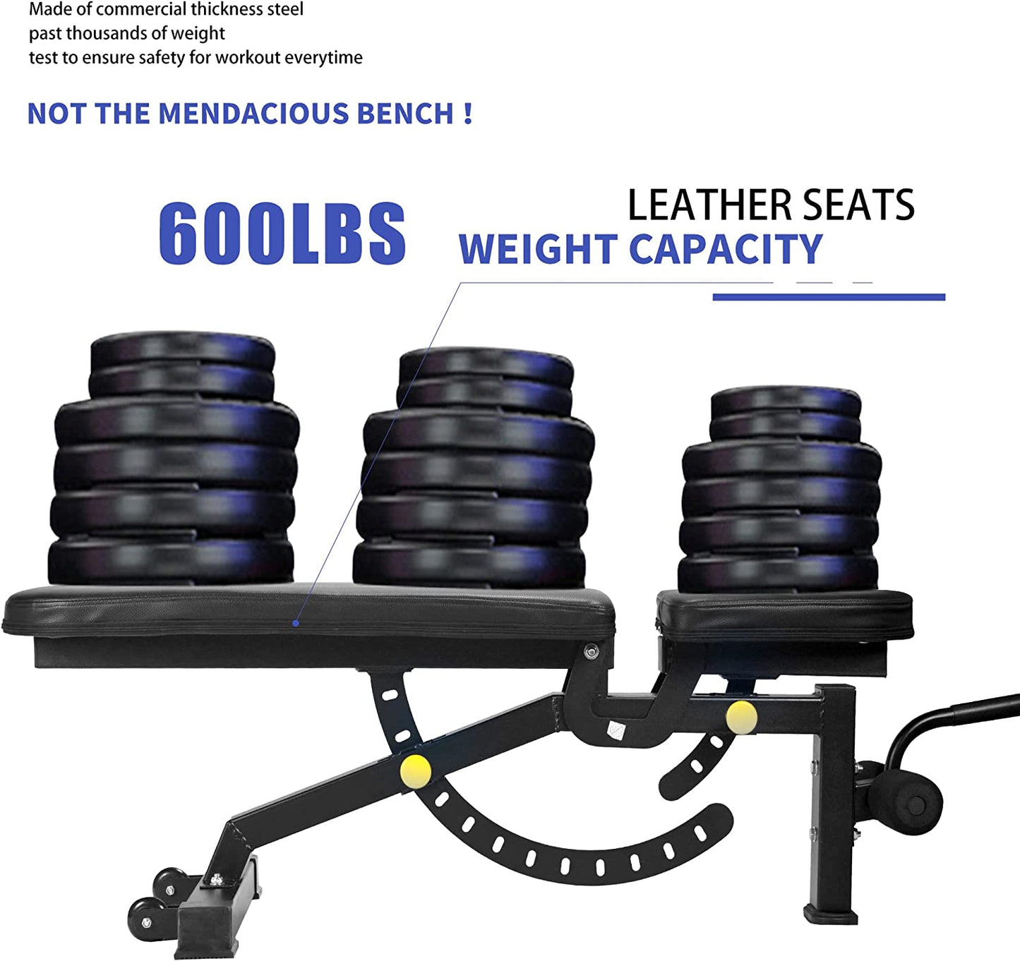 Adjustable Weight Bench - Foldable Multi-Function Strength Training Bench for Home Gym