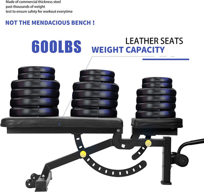 Adjustable Weight Bench - Foldable Multi-Function Strength Training Bench for Home Gym