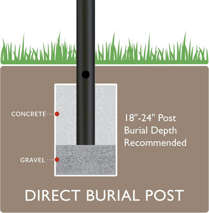 Oakmont Outdoor Lamp Post, Weather-Resistant, Powder-Coated Steel, Easy Installation, Plastic Cross-Arm, Black, 3 In. D X 80 In. H, 501817