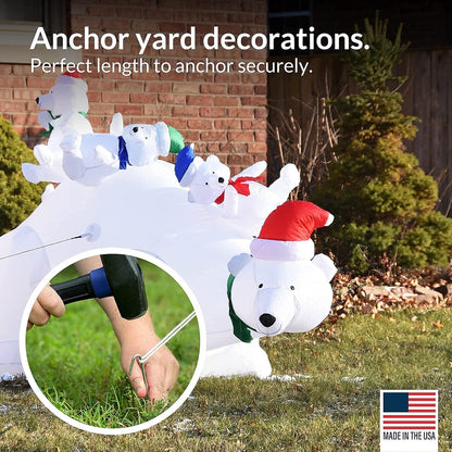 30 Pack Tent Stakes Metal Garden Edging Fence Hooks Pegs Christmas Decoration Stakes Made USA 9 Inches Long