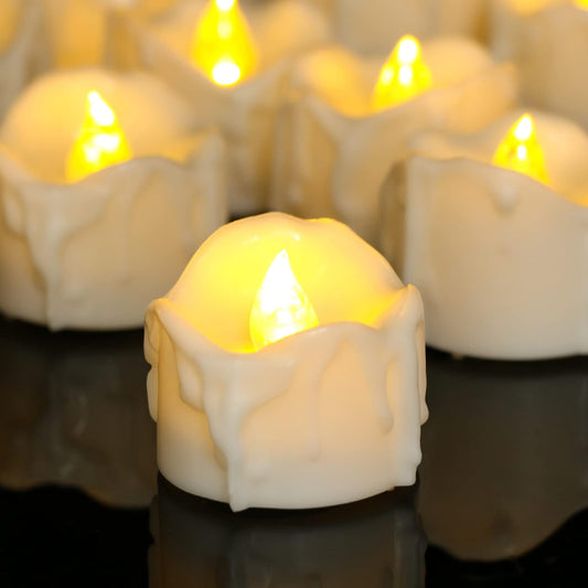 Tea Lights Candles with Timer, 12 Packs Flickering Flameless LED Tealights Battery Operated Electric Votive Candles for Christmas Decorations Fall Indoor Home Decor