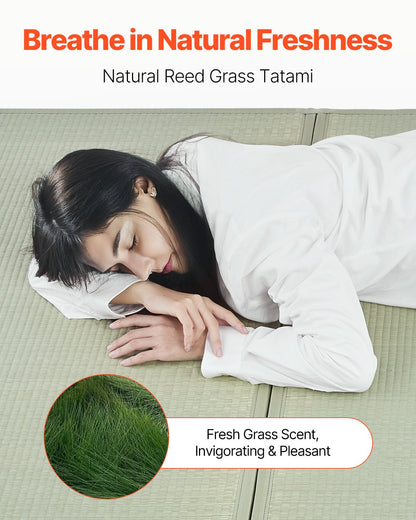 Japanese Tatami Mat - Twin Size Natural Rush Grass Floor Mattress for Meditation & Yoga