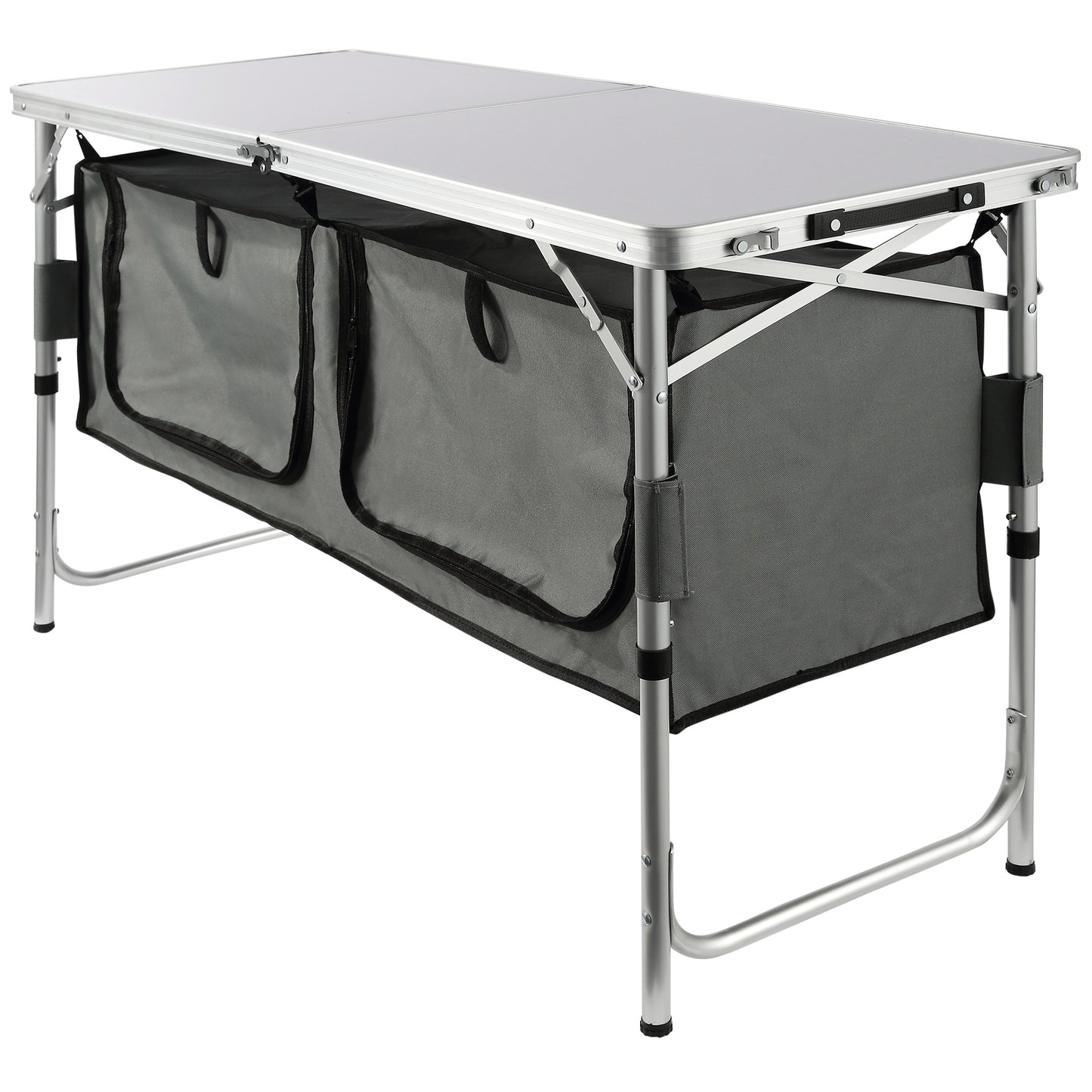 VEVOR Folding Camping Kitchen Table - 3 Adjustable Heights with Quick Setup