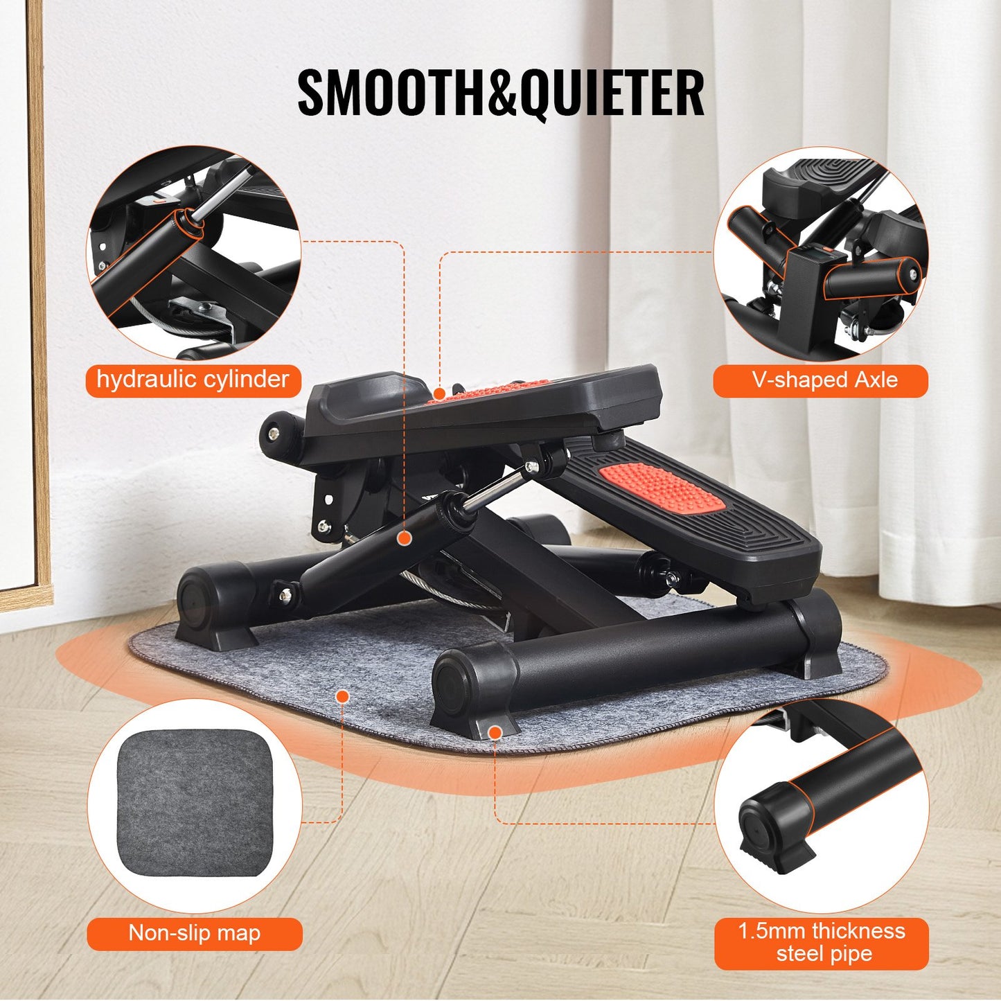 Twist Stepper for Waist & Core - Mini Stepper with Rotational Motion for Abs & Glutes - 330lbs