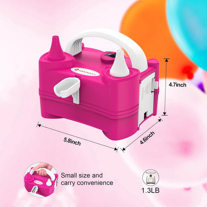 IDAODAN Electric Air Balloon Pump Portable Dual Nozzle 110V 600W Electric Balloon Blower Pump/Electric Balloon Inflator for Kids Party Decoration