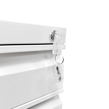 3-Drawer Mobile File Cabinet with Lock - Metal Filing Cabinet for Home Office