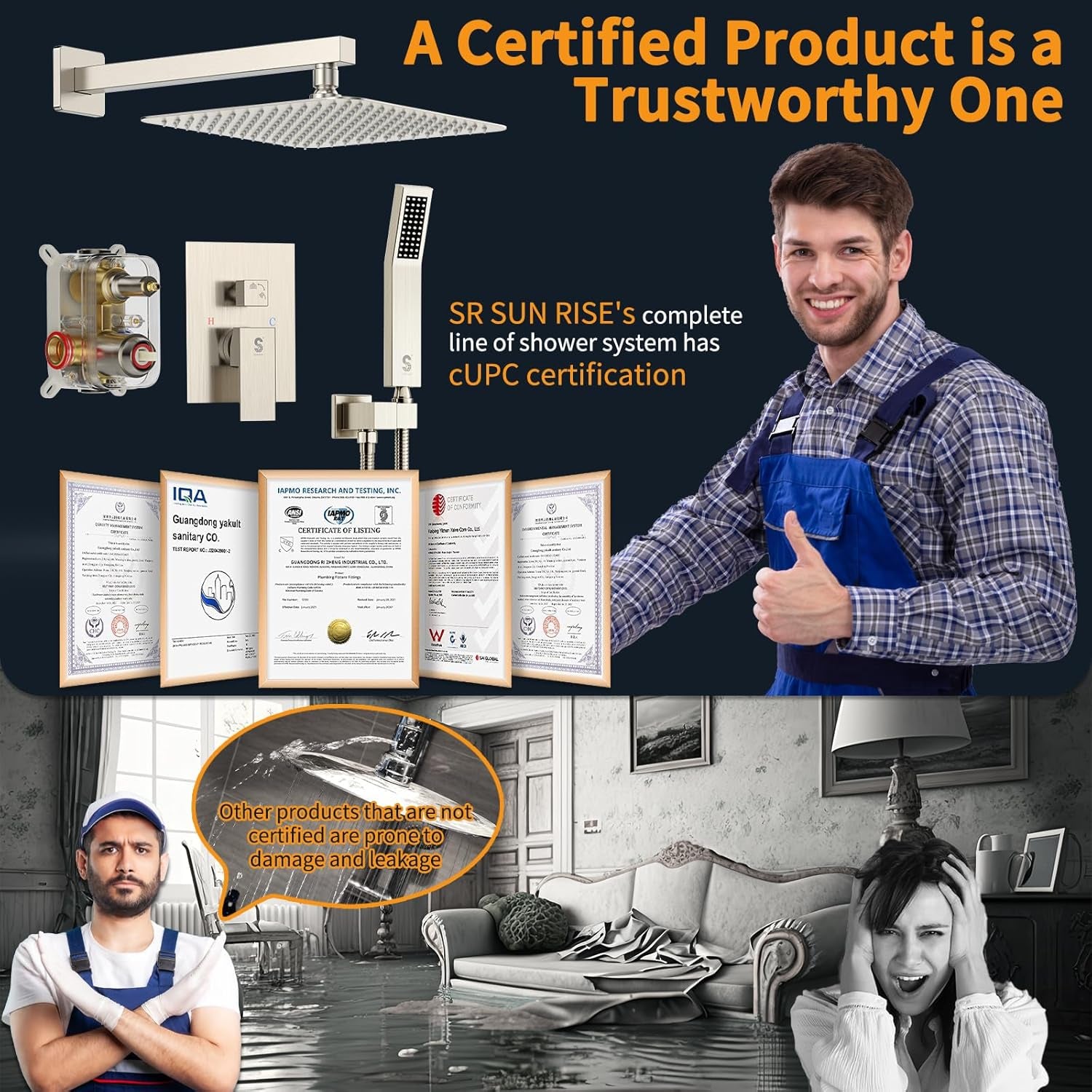 12 Inches Bathroom Luxury Rain Mixer Shower Combo Set Wall Mounted Rainfall Shower Head System Brushed Nickel Finish Shower Faucet Rough-In