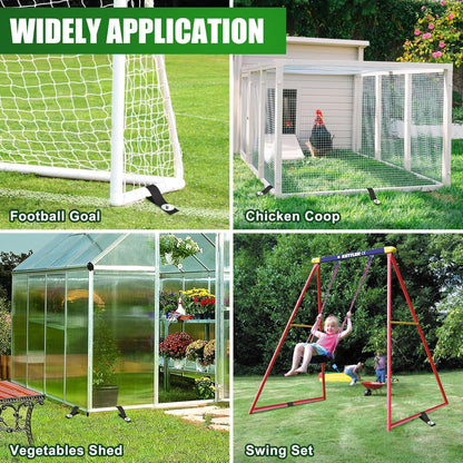 USA Ground Anchors Screw in Trampoline Anchors High Wind Tent Stakes Heavy Duty Ground Stakes Trampoline Stakes Anchor Kit Set of 4 Bonus 4 Strong Belt (Silver)