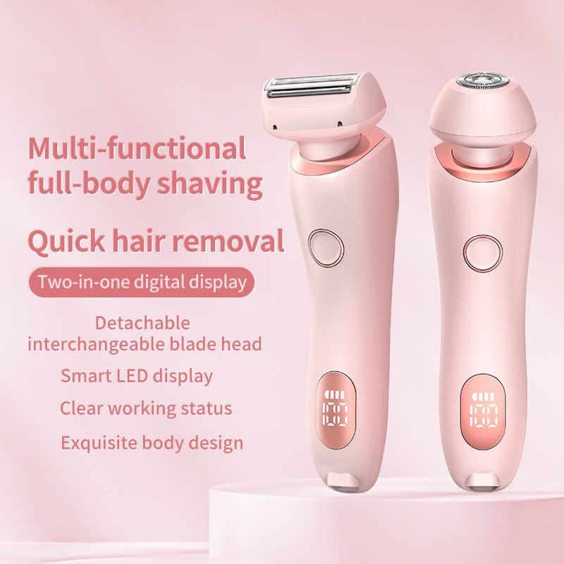 2-in-1 Hair Removal Epilator & Trimmer – USB Rechargeable Women's Body Shaver for Face, Legs & Bikini