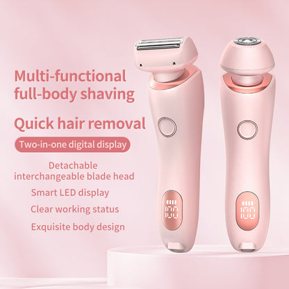 2-in-1 Hair Removal Epilator & Trimmer – USB Rechargeable Women's Body Shaver for Face, Legs & Bikini