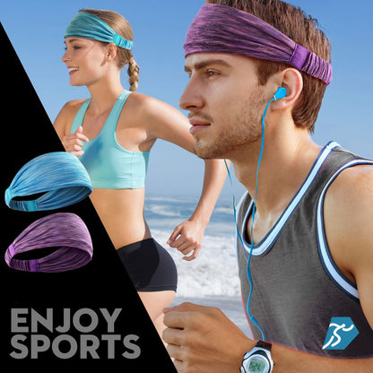 Conjunto de 5 diademas y bandas para el sudor para deportes, unisex, accesorios de fitness