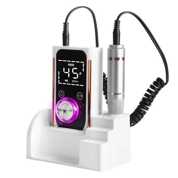 Portable Electric Nail Drill 45000 RPM - Rechargeable Manicure Kit with 11 Bits