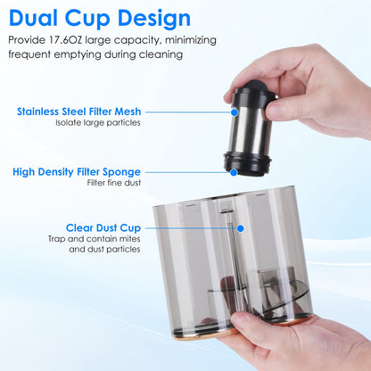 Mattress Vacuum Cleaner 16KPa - UV-C Light Handheld Bed Vacuum with HEPA Filter