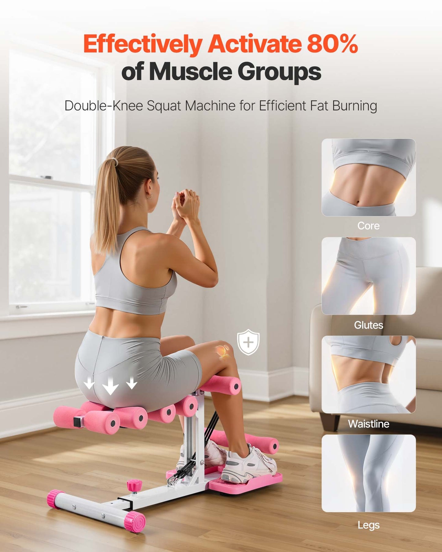 Deep Squat Machine - Glute Trainer with 3 Resistance Bands for Booty Sculpting & Leg Strength - 300lbs