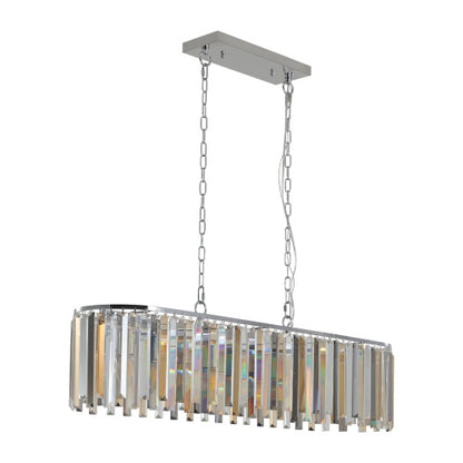 Modern Oval Crystal Chandelier - Luxury Pendant Light Fixture for Dining Room & Living Room