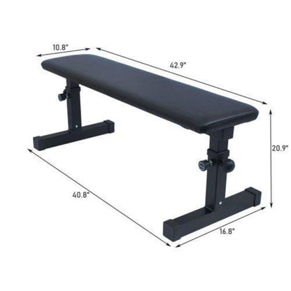 Flat Weight Bench for Home Gym - Dumbbell Bench Press for Strength Training & Workouts