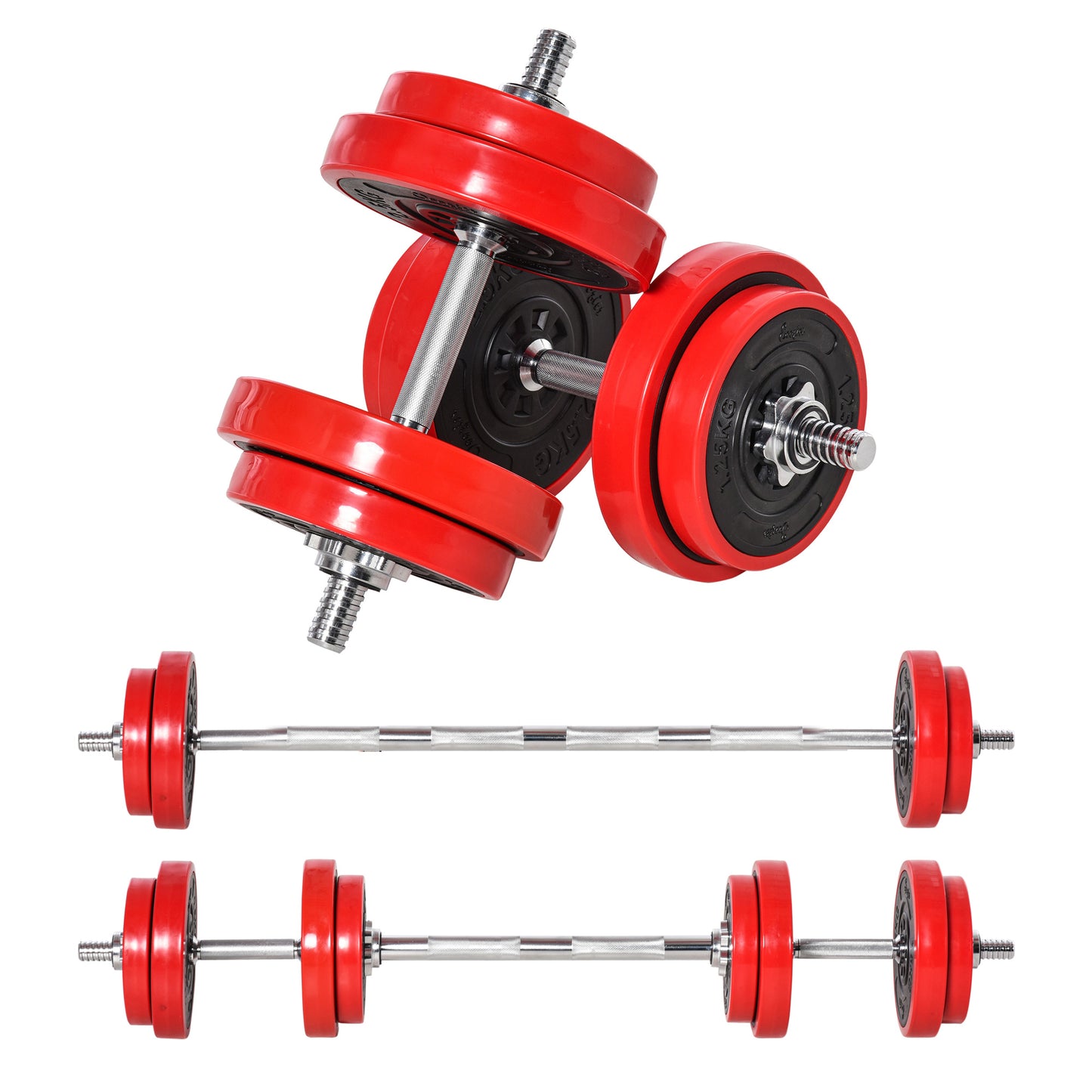 Adjustable Dumbbell Set 44 lbs - Convertible to Barbell | Home Gym Weight Set