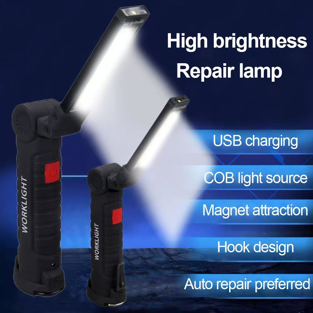 Rechargeable LED Work Light - 360° Rotating Magnetic Base with 5 Light Modes for Auto Repair