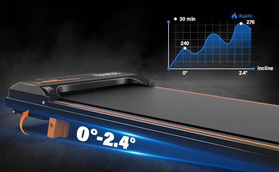 Treadmill with Remote Control - 3-Level Incline & LED Display for Home Cardio Workouts