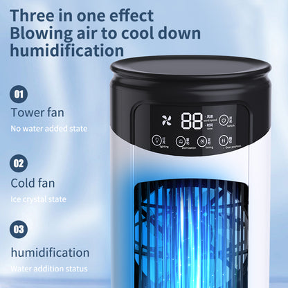 Portable Desktop Air Cooler - Mini Evaporative Fan with LED Light for Office & Home