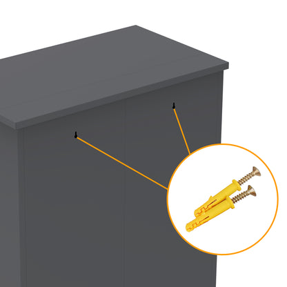 Gabinete de herramientas de metal de 120 cm de alto - Organizador de garaje con cerradura y estantes ajustables