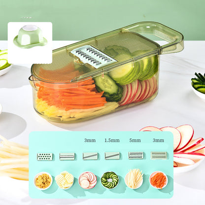 Multifunctional Vegetable Cutter - 5-in-1 Mandoline Slicer with Steel Blades for Kitchen