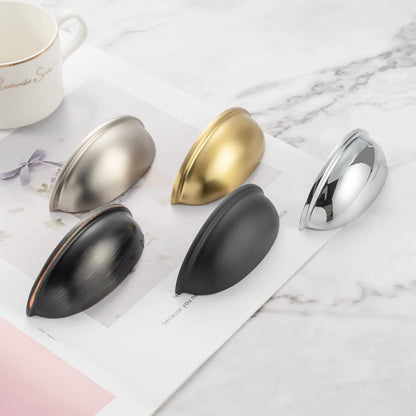 10 Pack 3 Inch Bin Cup Drawer Pulls Polished Chrome Cabinet Handles Chrome Cabinet Pulls for Kitchen Cabinets Drawer Dresser Cupboard Bedroom Bathroom