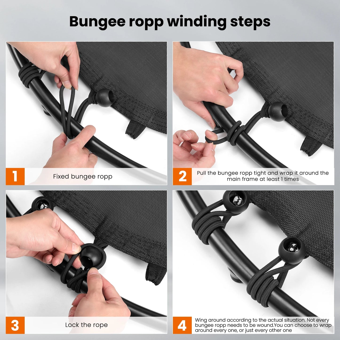 2 in 1 Circular Trampoline 40In Fitness Trampoline with 24 Bungees Adjustable Foam Handle Exercise Trampoline for Family Adults Indoor Outdoor Workout Black Gifts for Dad