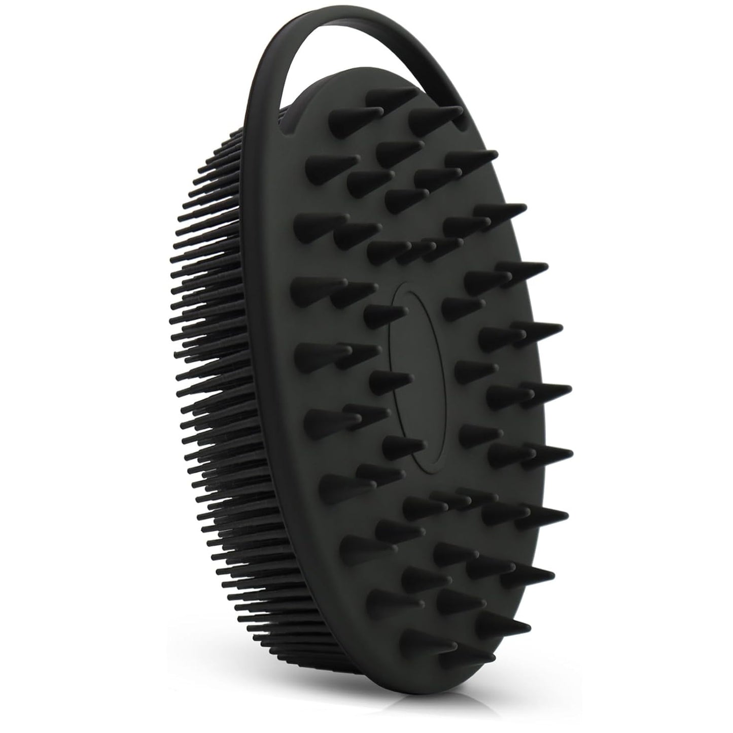 Upgrade Body Scrubber and Hair Shampoo Brush, All in One, Premium Silicone Loofah, Exfoliating Body Brush, Shower Scrubber for Body, Scalp Massager for Women, Men, Pet (1PC Black)