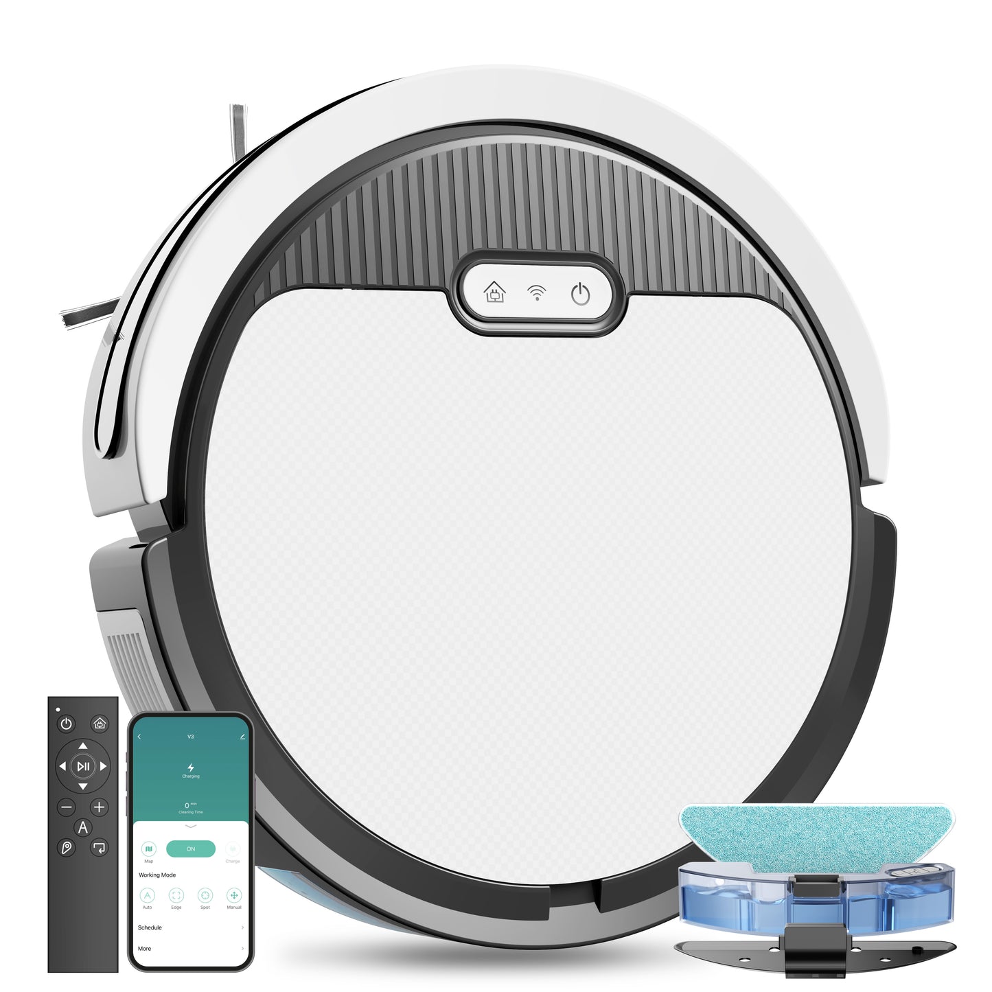 3-in-1 Robot Vacuum and Mop - 5000Pa Suction Smart Cleaner for Pet Hair & Hard Floors