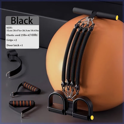 Adjustable Resistance Bands with Foot Pedals - Home Fitness Training Set