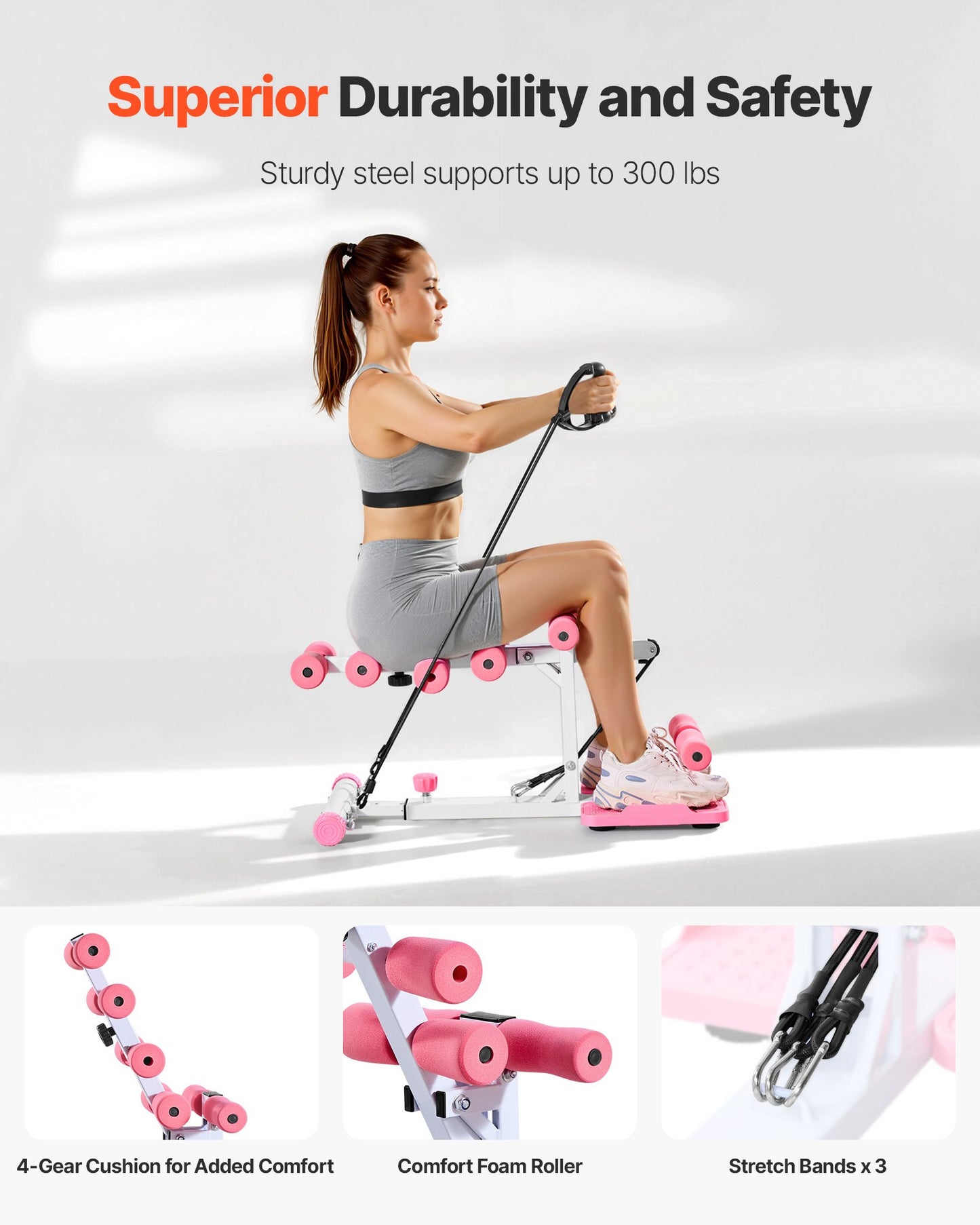 Deep Squat Machine - Glute Trainer with 3 Resistance Bands for Booty Sculpting & Leg Strength - 300lbs