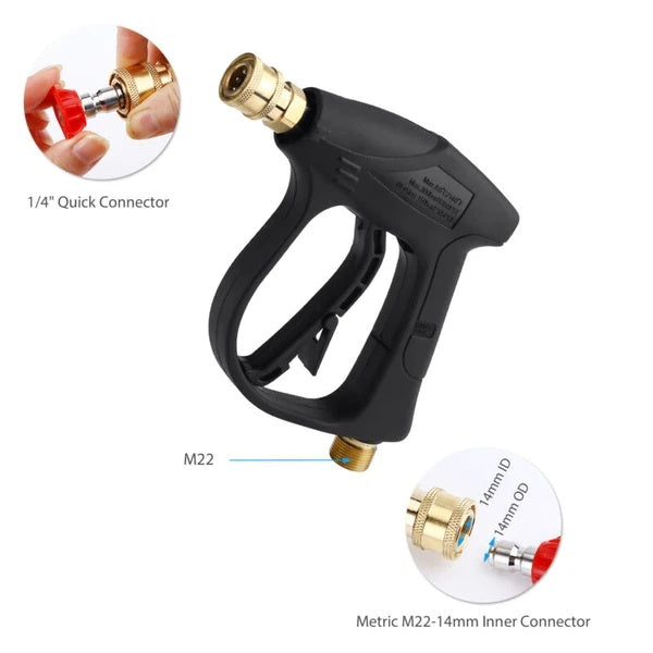 4000 PSI High Pressure Washer Gun - Car Wash Foam Spray Nozzle with Short Wand