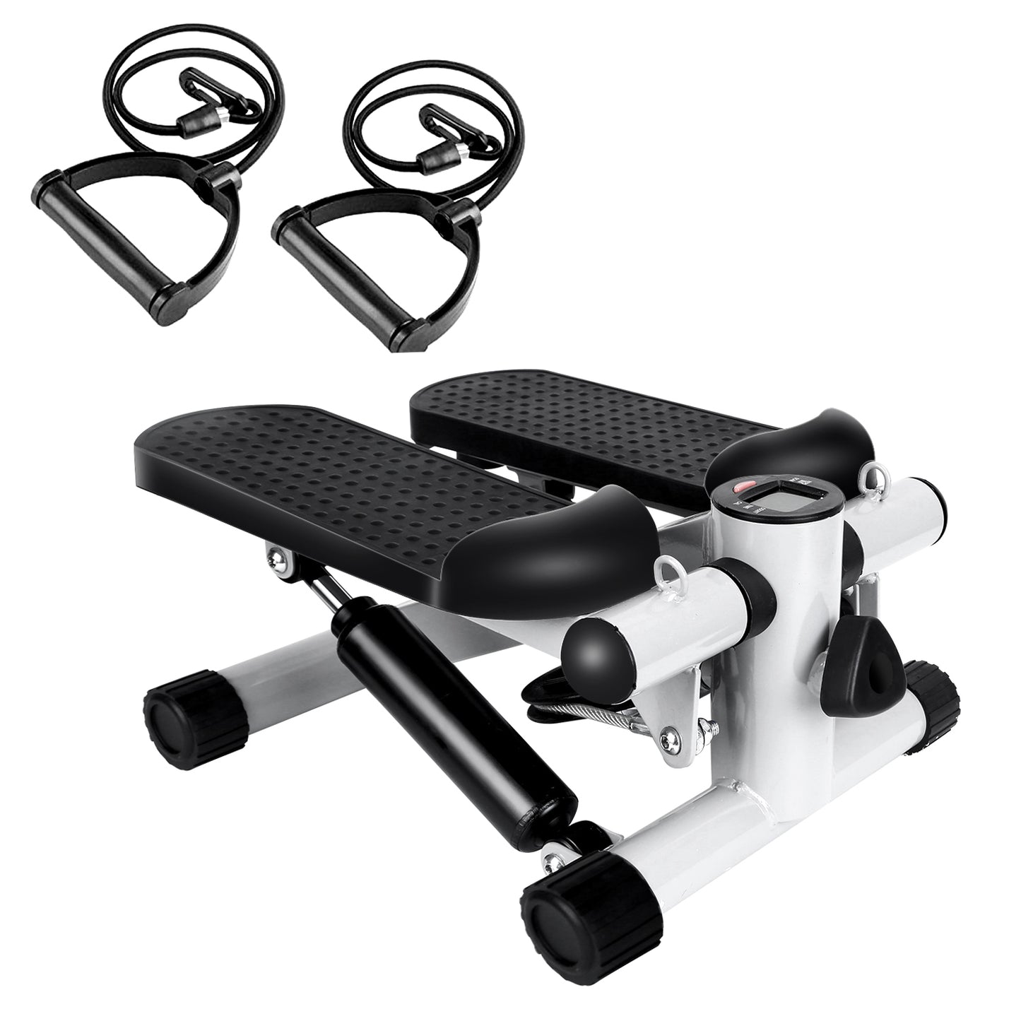 Mini Fitness Stepper with Resistance Bands - 330 lbs Capacity | LCD Monitor